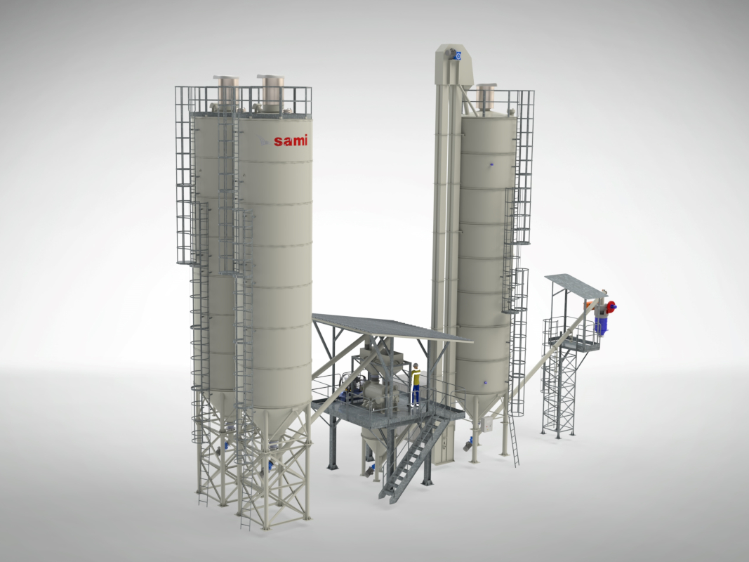 Centrale de dosage et de mélange de poudres 3D pour la production de prémélanges Centrale de dosage et de mélange de poudres 3D pour la production de prémélanges