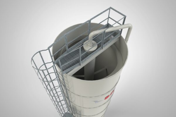 Silo vertical décanteur 3D pour la sédimentation des boues