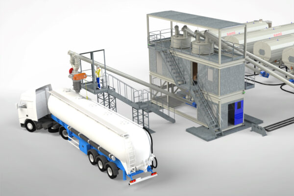 Centrale mobile container de dosage et de mélange de poudres 3D pour la production de prémélanges